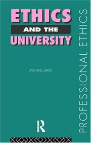 Cover of Ethics and the university by Michael Davis