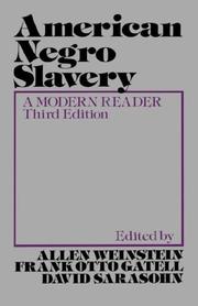 Cover of American Negro slavery by Allen Weinstein
