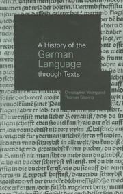 Front cover of A history of the German language through texts by Thomas Gloning