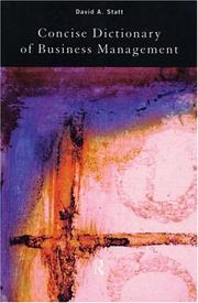 Cover of Concise dictionary of business management by David A. Statt