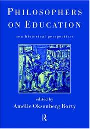 Front cover of Philosophers on education by Amélie Rorty