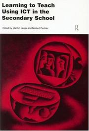 Front cover of Learning to teach using ICT in the secondary school by Norbert Pachler