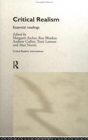 Cover of Critical realism by Margaret Scotford Archer