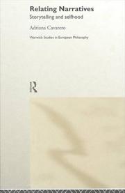 Cover of Relating narratives by Adriana Cavarero
