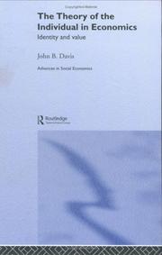 Cover of The theory of the individual in economics by John Bryan Davis
