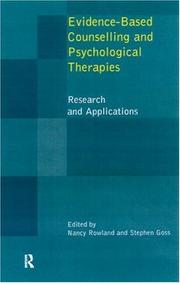 Front cover of Evidence Based Counselling and Psychological Therapies by Nancy Rowland