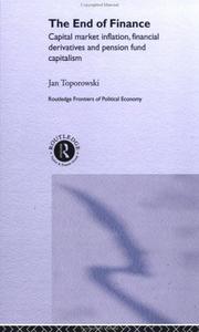 Front cover of The end of finance by Jan Toporowski