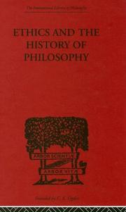 Front cover of Ethics and the History of Philosophy by C.D. Broad
