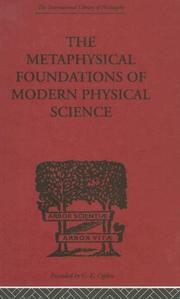 Front cover of THE METAPHYSICAL FOUNDATIONS OF MODERN PSYCHICAL RESEARCH (International Library of Philosophy) by Edwin Art Burtt