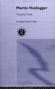 Cover of Martin Heidegger by Timothy Clark
