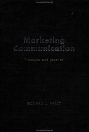 Front cover of Marketing communication by Richard J. Varey