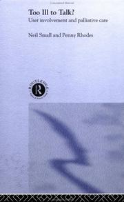 Cover of Too Ill to Talk? by Neil Small