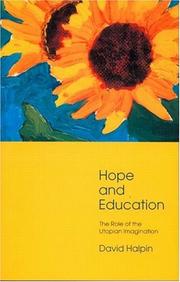Cover of Hope and education by David Halpin