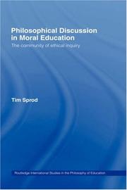 Front cover of Philosophical Discussion in Moral Education by Tim Sprod