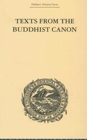 Front cover of Texts from the Buddhist Canon by Samuel Beal