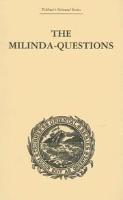 Cover of The Milinda-Questions: An Inquiry into its Place in the History of Buddhism with a Theory as to its Author by Caroline Augusta Foley Rhys Davids