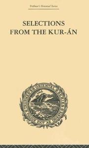Front cover of Selections from the Kuran by Edward Wil Lane