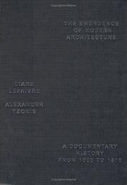 Front cover of Emergence of Modern Architecture by Liane Lefaivre