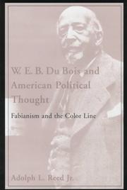 Cover of W.E.B. Du Bois and American political thought by Adolph L. Reed
