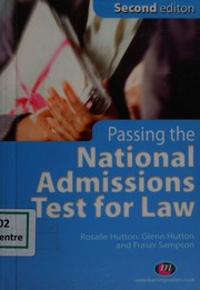 Front cover of Passing the National Admissions Test for Law (LNAT) by Rosalie Hutton