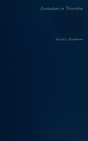 Cover of Institutions in transition by Harold L. Hodgkinson