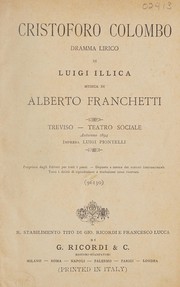 Front cover of Cristoforo Colombo by Luigi Illica