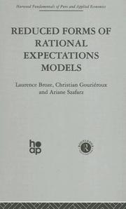 Front cover of Reduced Forms of Rational Expectations Models by L. Broze