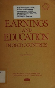 Front cover of Earnings and education in OECD countries by George Psacharopoulos