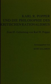 Front cover of KARL R. POPPER UND DIE PHILOSOHIE DES KRITISCHEN RATIONALISMUS. Zum 85. Geburtstag von Karl R. Popper by Stephen L. Esquith
