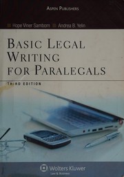 Cover of Basic legal writing for paralegals by Hope Viner Samborn