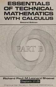 Cover of Essentials of Technical Mathematics with Calculus by Richard S. Paul
