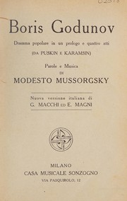 Cover of Boris Godunov by Modest Petrovich Mussorgsky