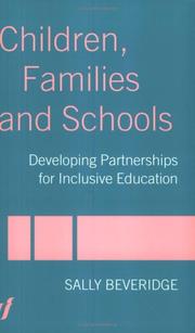 Front cover of Children, families and schools by Sally Beveridge