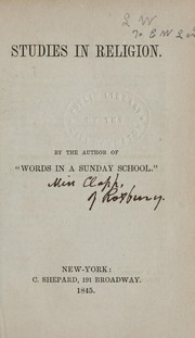 Front cover of Studies in religion by Eliza Thayer Clapp
