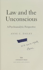 Front cover of Law and the Unconscious by Anne C. Dailey