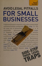 Front cover of Avoid Legal Pitfalls for Small Businesses by Bevans Solicitors