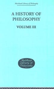 Front cover of History of Philosophy (Muirhead Library of Philosophy) by Johann Erdmann