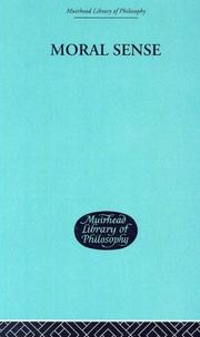Cover of Moral Sense (Muirhead Library of Philosophy) by James Bonar