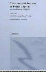 Front cover of Creation and returns of social capital by Beate Völker