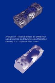 Front cover of Analysis of residual stress by diffraction using neutron and synchrotron radiation by Alain Lodini
