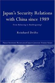 Front cover of Japan's security relations with China since 1989 by Reinhard Drifte