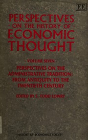Cover of Perspectives on the administrative tradition by History of Economics Society. Conference