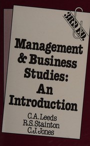 Front cover of Management and business studies by Christopher A. Leeds