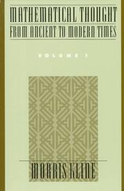 Front cover of Mathematical Thought from Ancient to Modern Times by Morris Kline