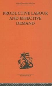 Front cover of Productive Labour and Effective Demand by Sydney H Coontz