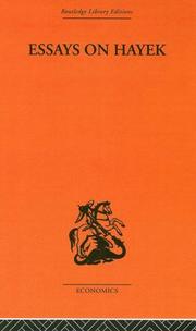 Front cover of Essays on Hayek, William F. Buckley, et al. by Machlup, Fritz