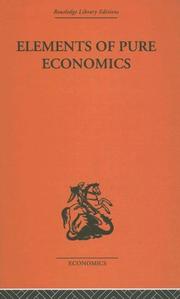 Front cover of Elements of Pure Economics by Léon Walrus