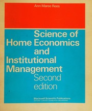Cover of Science of home economics and institutional management by Ann Maree Rees
