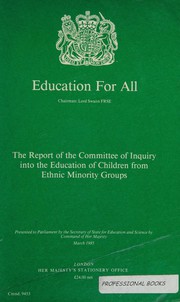 Front cover of Education for all by Great Britain. Committee of Inquiry into the Education of Children from Ethnic Minority Groups.