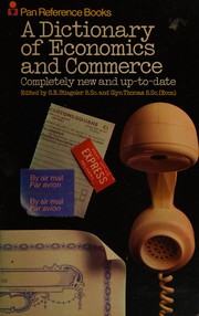 Front cover of A Dictionary of economics and commerce by Stella E. Stiegeler